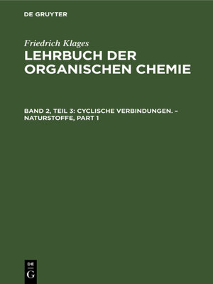 cover image of Cyclische Verbindungen. – Naturstoffe